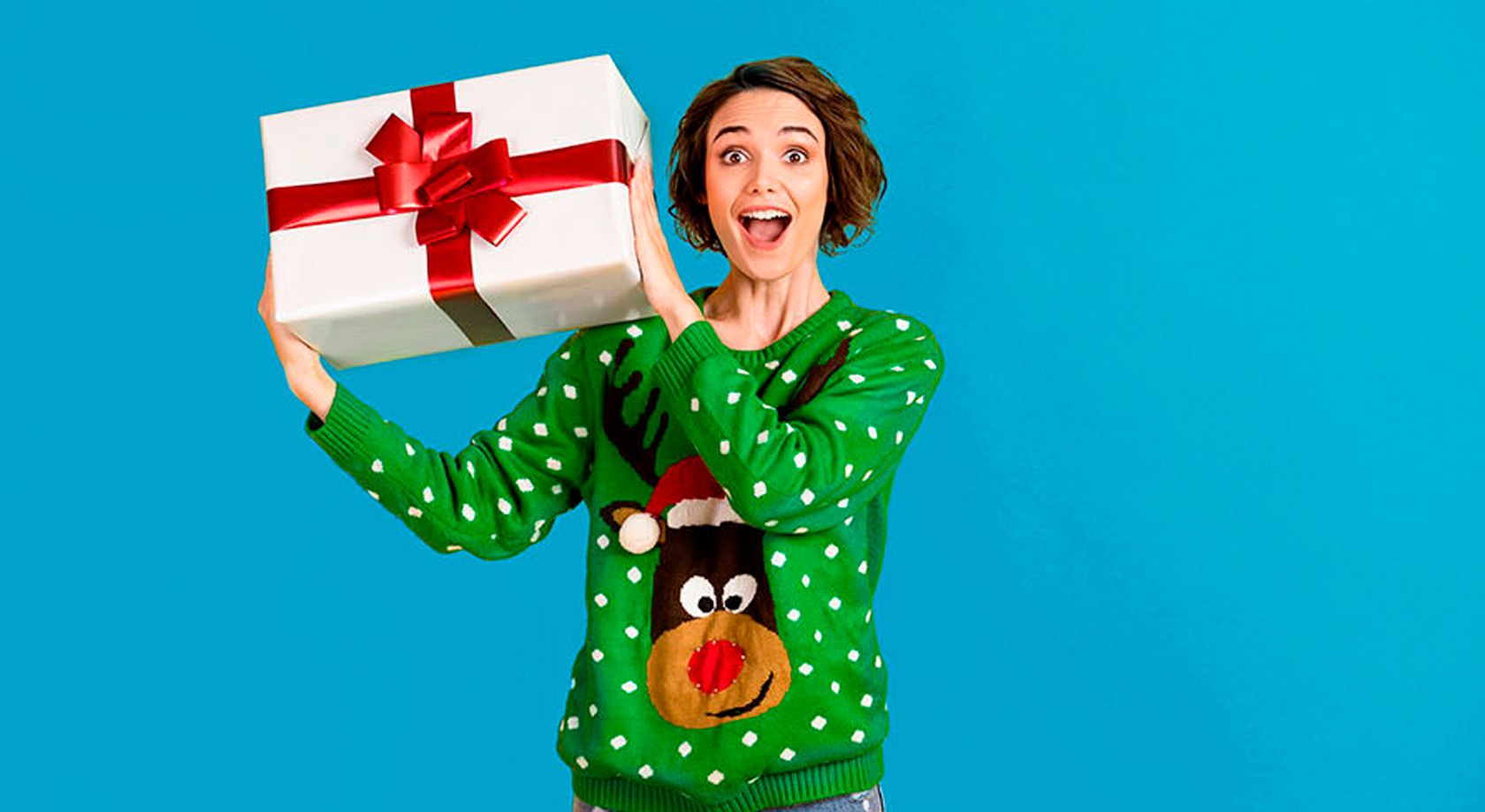 Woman holding present